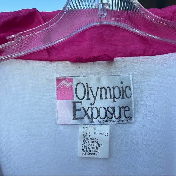 90’s Olympic Exposure Chevron Windbreaker Jacket size medium - Picture 4 of 4